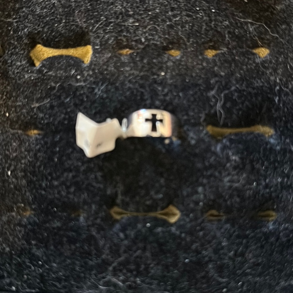 Premier Designs “priority” silver cross ring.  New with tag.